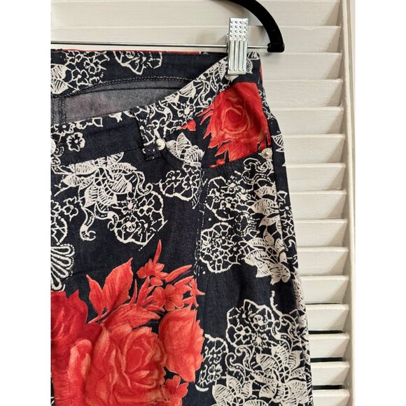 Vintage Womens Y2K Grip Jeans Floral Print Low Rise Sz 28 Bootcut Slim Rare Boho - Picture 6 of 16